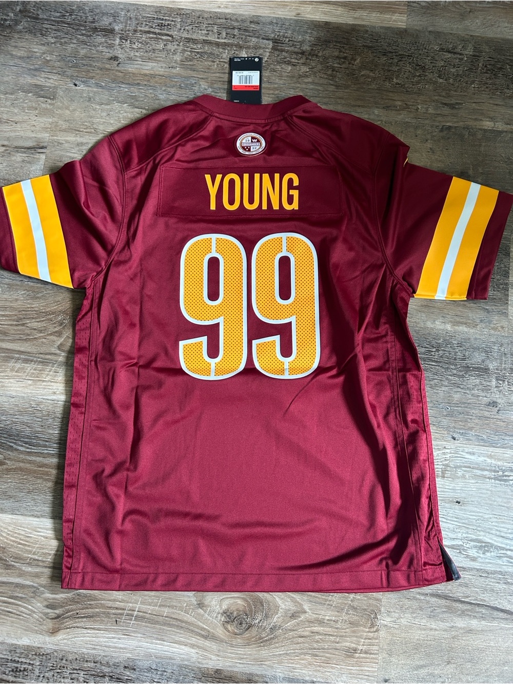 NWT NFL Commanders Maroon & Gold '99' Football Jersey LARGE/XL